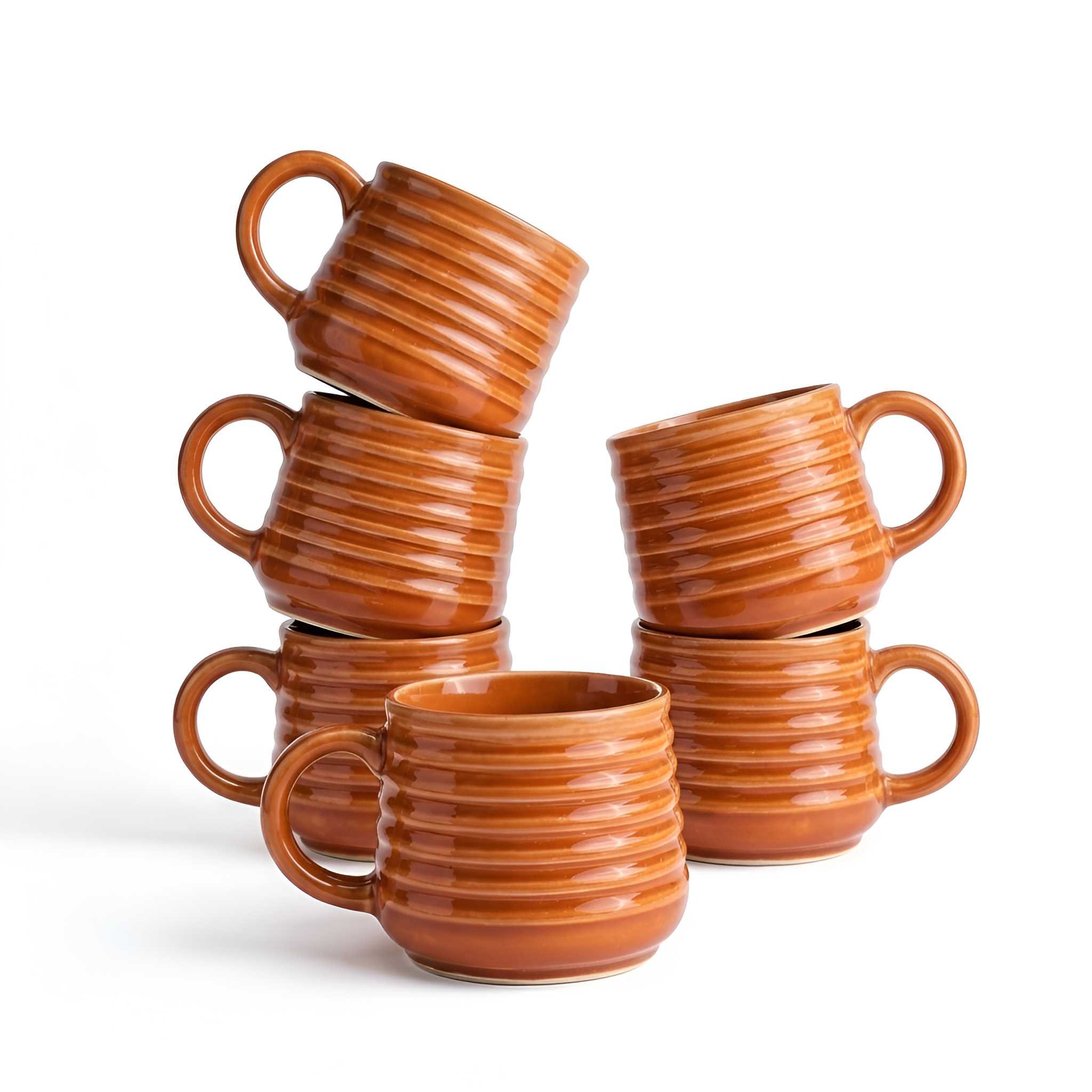 Ribbed ceramic tea cup — Zynkraft