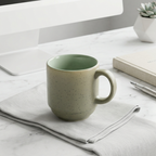 Speckled Beige & Mint Ceramic Mug Set of 6
