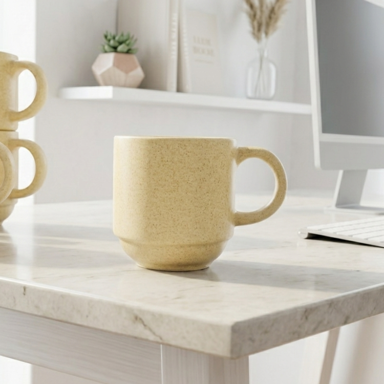 Speckled Wheat Ceramic Mug Set of 6