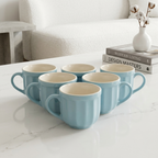 Ice Castle Fluted Ceramic Mug Set-120ml-Set of 6