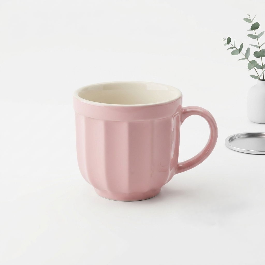 Rose Bisque Barrel Ceramic Mug Set-120ml-Set of 6