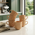 Ice Castle Fluted Ceramic Mug Set-120ml-Set of 6