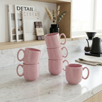 Premium Violet Glossy Ceramic Mug Set of 6-200ml