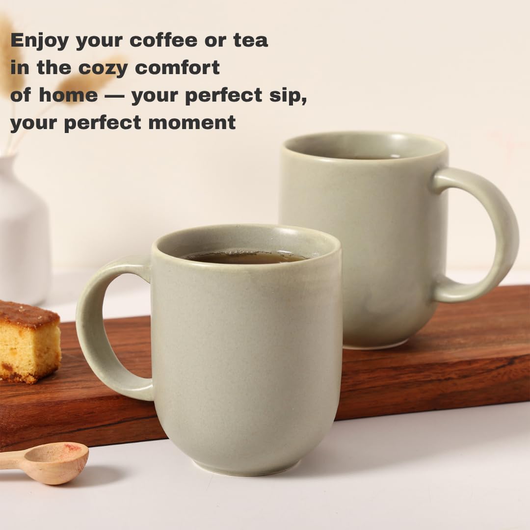 Premium Sage Green Matte Ceramic Mug Set of 4