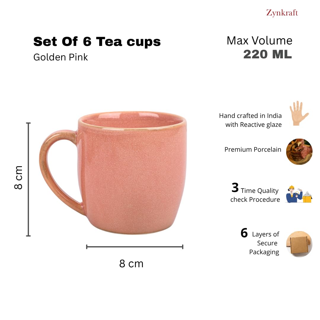 Porcelain Ceramic Mug Set of 6