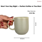 Premium Sage Green Matte Ceramic Mug Set of 4