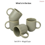 Premium Sage Green Matte Ceramic Mug Set of 4