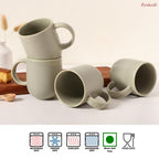 Premium Sage Green Matte Ceramic Mug Set of 4