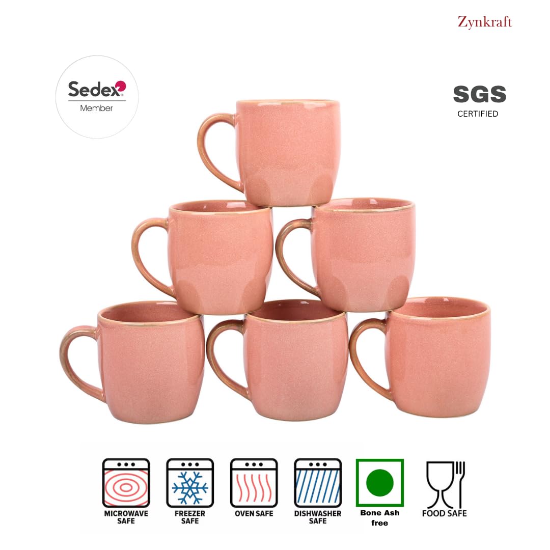 Porcelain Ceramic Mug Set of 6