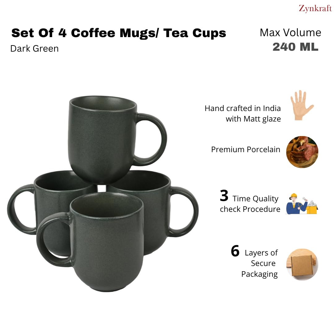 Premium Matte Ceramic Mug Set of 4