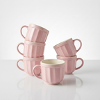 Rose Bisque Barrel Ceramic Mug Set-120ml-Set of 6