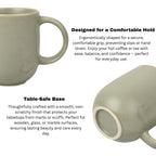 Premium Sage Green Matte Ceramic Mug Set of 4