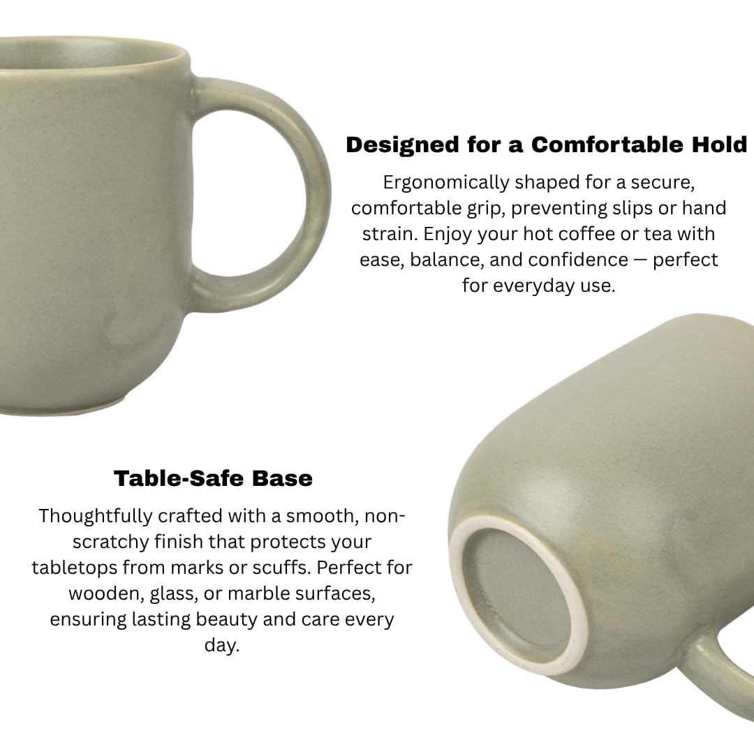 Premium Sage Green Matte Ceramic Mug Set of 4
