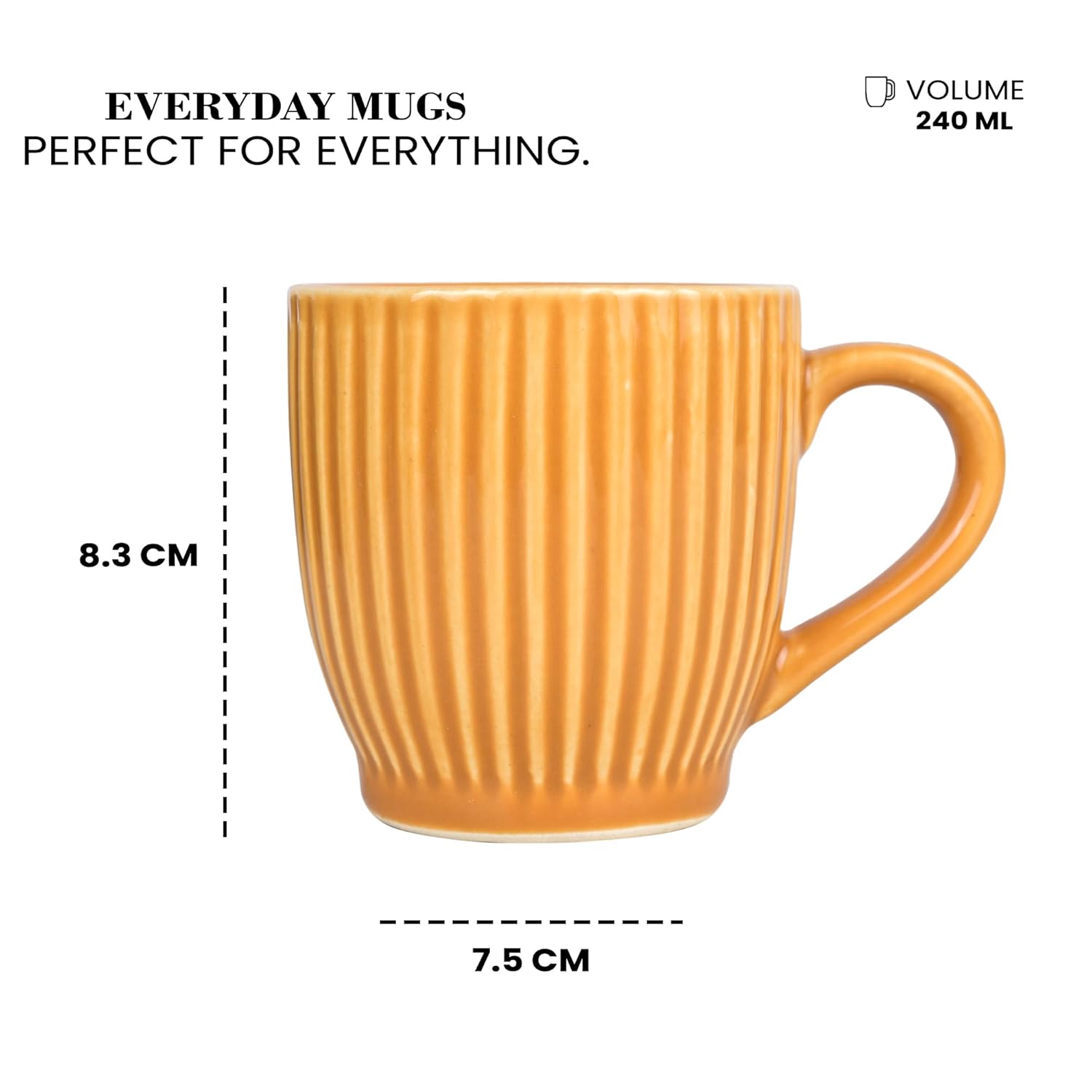 Premium Mustard Tea Cups Sets of 6
