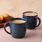 Tea Cup | Coffee Mug Porcelain Ceramic - Tea Cups Set of 6, 220ml Each (Blue)