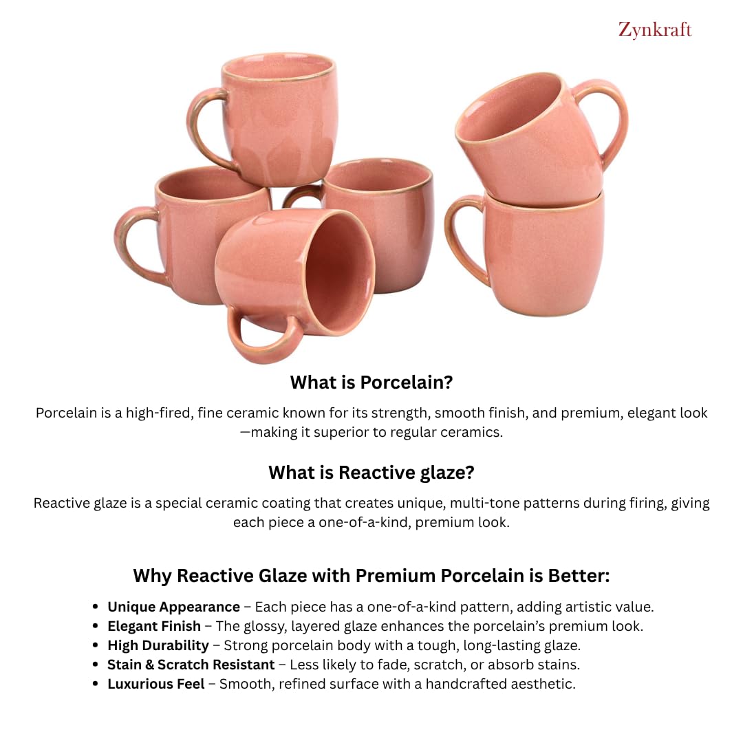 Porcelain Ceramic Mug Set of 6
