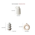 White Nordic Minimalist Ceramic Vase Set | Set of 3