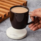 Porcelain Ceramic Tea/Coffee Mugs - Set of 6, 220ml Each (Brown)