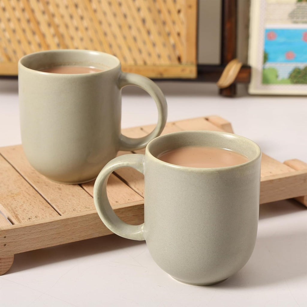 Premium Sage Green Matte Ceramic Mug Set of 4