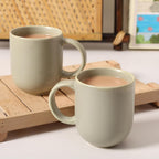 Premium Sage Green Matte Ceramic Mug Set of 4