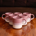Premium 2 Tone Ribbed Tea Cups 2 Ribbed