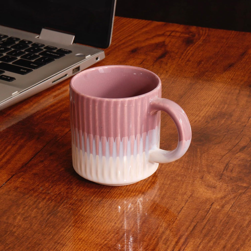 Premium 2 Tone Ribbed Tea Cups 2 Ribbed