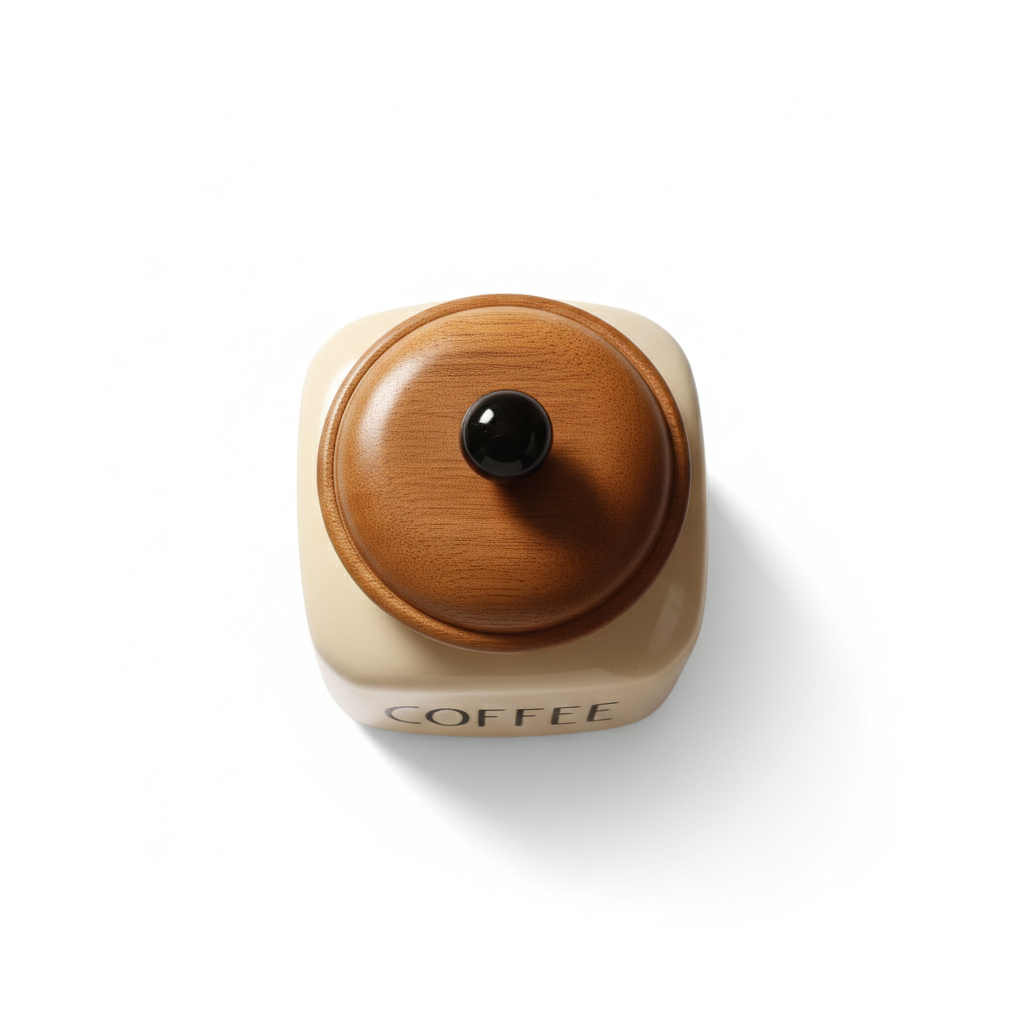 Ceramic Coffee Jar-600ml capacity and airtight wooden lid