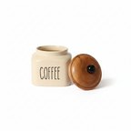 Ceramic Coffee Jar-600ml capacity and airtight wooden lid