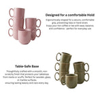 Green Glossy Ceramic Mug Set of 6-200ml