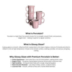 Pastel Purple Octagonal Ceramic Mug Set-180ml-Set of 6