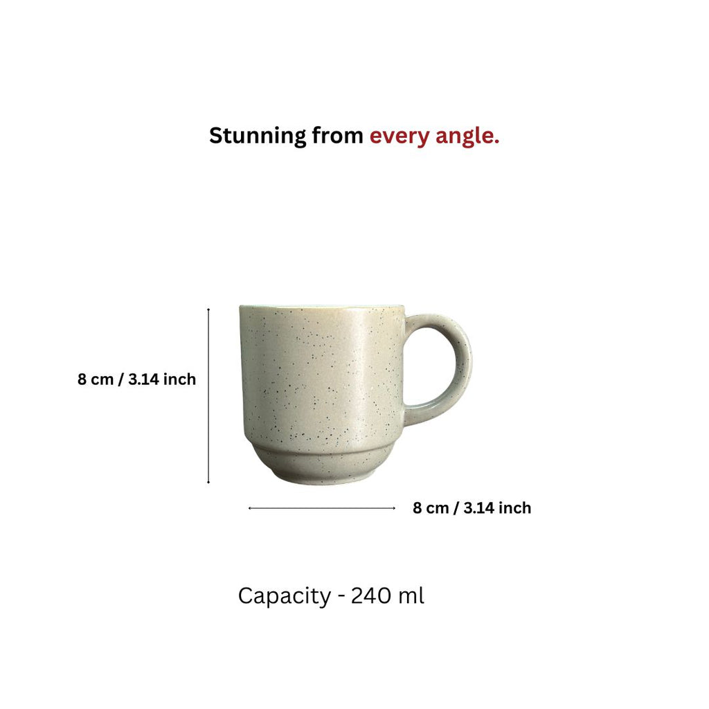 Speckled Beige & Mint Ceramic Mug Set of 6