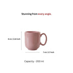 Premium Violet Glossy Ceramic Mug Set of 6-200ml