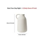 White Nordic Minimalist Ceramic Vase Set | Donut, Jug &amp; Bottle | Set of 3