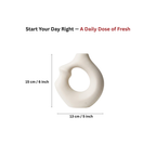 White Nordic Minimalist Ceramic Vase Set | Donut, Bubble &amp; Cactus | Set of 3