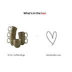 Green Glossy Ceramic Mug Set of 6-200ml