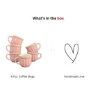 Rose Bisque Barrel Ceramic Mug Set-120ml-Set of 6