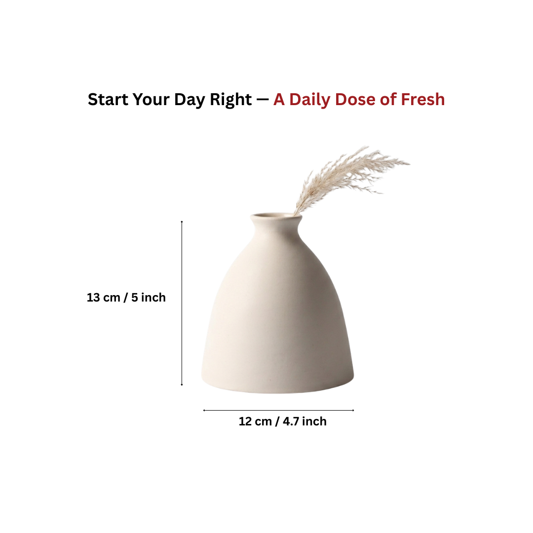 White Nordic Minimalist Ceramic Vase Set - Bubble &amp; Bottle - Set of 3
