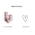 Pastel Purple Octagonal Ceramic Mug Set-180ml-Set of 6