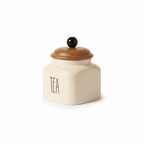 Ceramic Tea Jar Container Airtight Kitchen Storage– 600ml, Beige