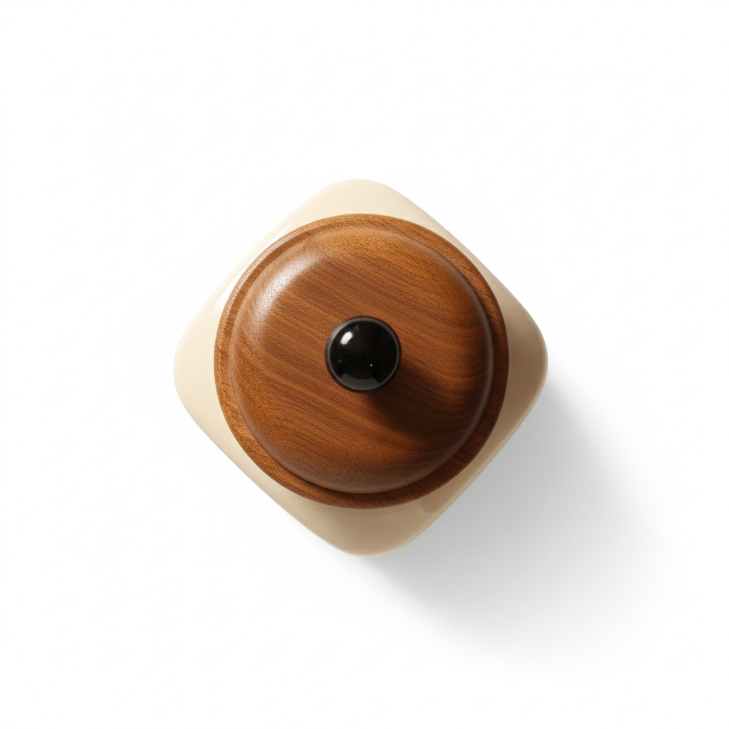 Ceramic Sugar Jar with Wooden Lid | 600ml | Airtight Kitchen Storage