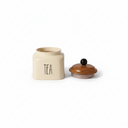 Ceramic Tea Jar Container Airtight Kitchen Storage– 600ml, Beige
